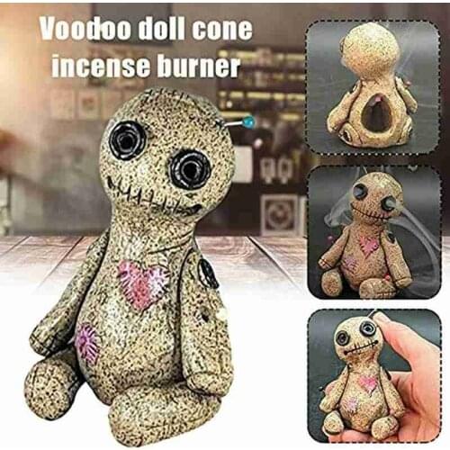 2021 Creative Voodoo Doll Handmade Craft Burner Incense Burner Desktop Resin Ornament Home Multifunc Incense Burner Ornaments