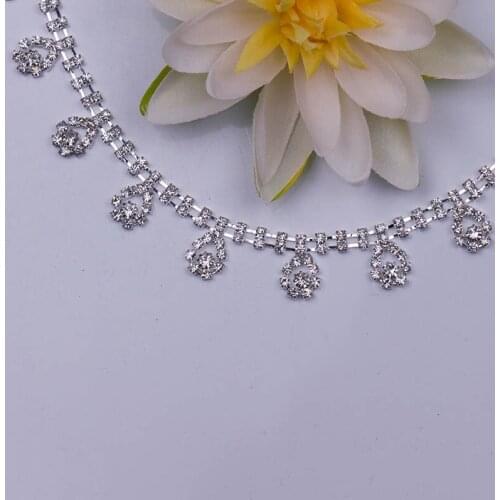 Free Shipping 5yards Rhinestone Chain Bridal Sash Rhinestone Applique, Wedding Applique,Rhinestone Trimming LSRT008