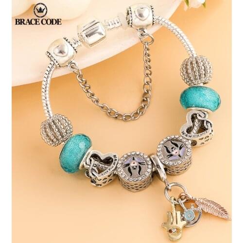 BRACE CODE New Summer Style Charm Bracelet, Queen Heart-shaped Beaded Bracelet And Bracelet, Fashion Jewelry Pulseras Mujer