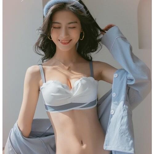 Summer Sexy Strapless Smooth Patchwork Ruffle Bras Women Comfy Breathable Lingerie Heighten Side Seamless Without-rim Brassiere