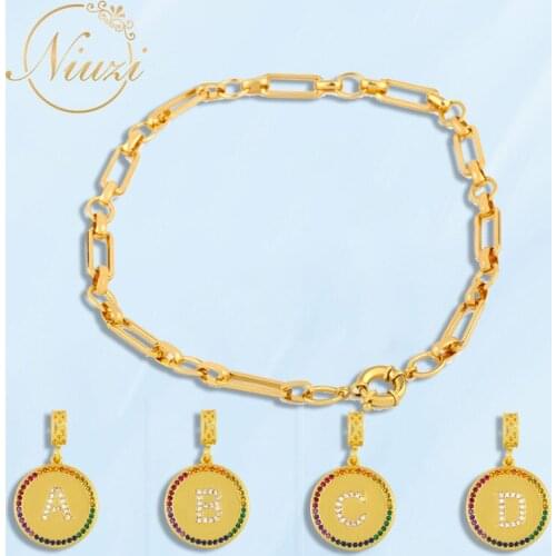 Trend 26 Letter Name Customize Necklaces For Women Gold Color Capital Letter Round Pendant Necklaces Female Male Vintage Jewelry