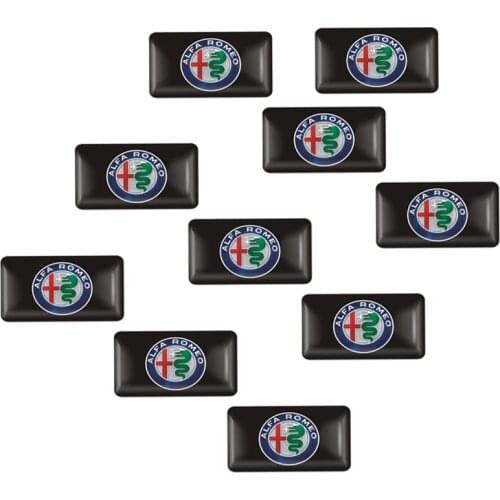 10pcs Car styling Decorative Emblem Badge sticker for Alfa Romeo Mito 147 156 159 166 GT Spider Giulietta Stelvio Accessories