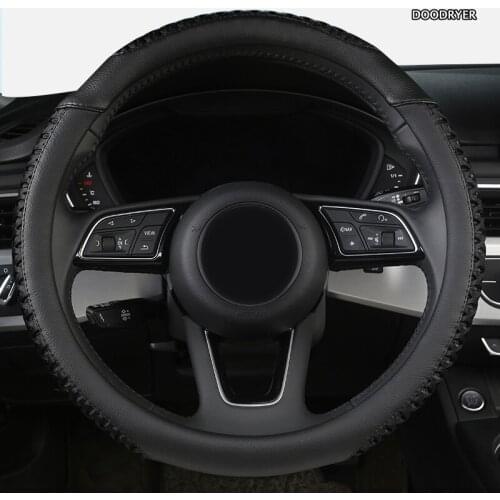 DOODRYER Leather Car Steering Wheel Cover For Acura TSX MDX RDX TL RSX TLX Integra