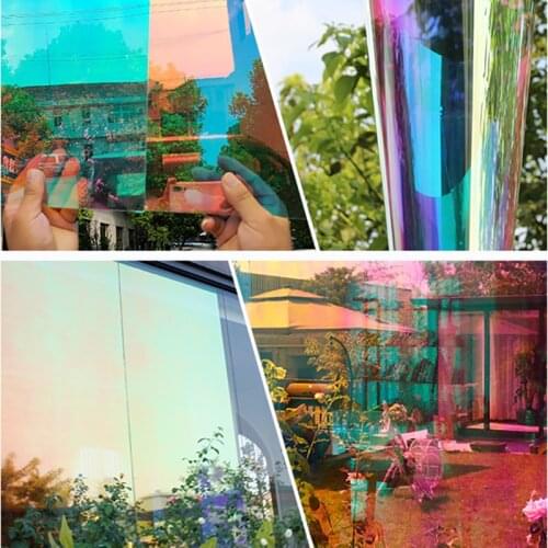 Colorful Window Film Home Decorative Rainbow Glass Cover Party Store Closet Display Sticker Self-Adhesive 39.3"x20"(100cmX50cm)