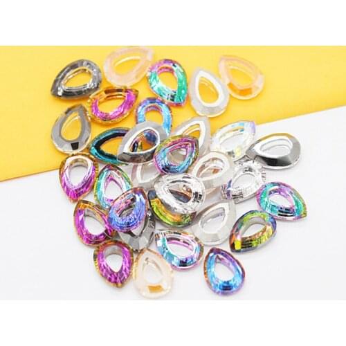 20p 7x10mm Pear Flatback strass stone Czech Crystal rhinestone Nail Art Decorations Glass pendant connector jewelry making Beads