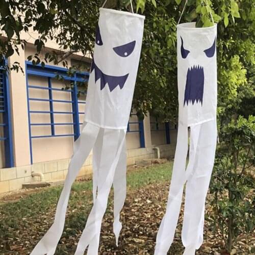Halloween Decor Ghost Windsock Hanging Spooky Flag Wind Streamer for Outdoor Garden Scary Party Halloween Decoration Props