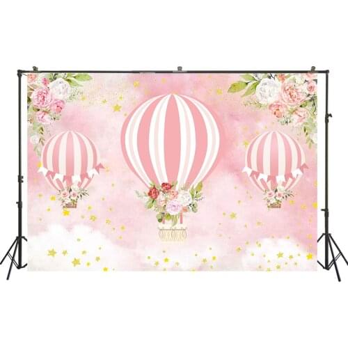 HUAYI Photography Backdrop Birthday Party Desserts Table Decor Photo Background Princess Hot Balloon Baby Shower BackdropW-3377