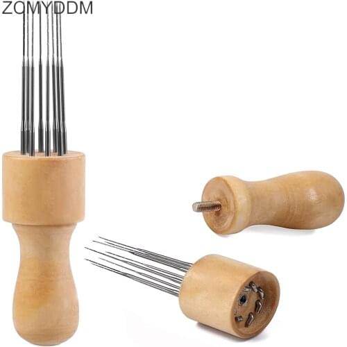 ZCMYDDM Felting Needle With Eight Needles Tool for Craft Wool Felt Stitch Solid Wood Handle DIY Felting Tools