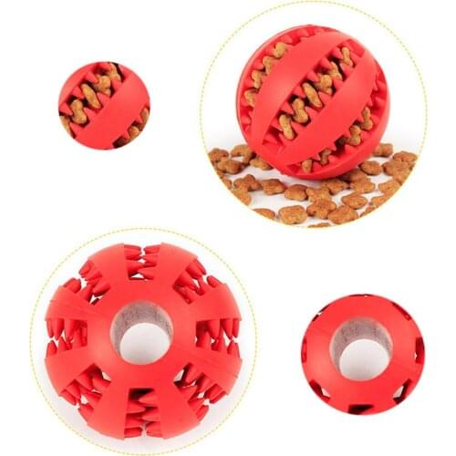 Dog Ball Toys for Pet Durable Non-Toxic Strong Teeth Cleaning/Chewing/Playing IQ Treat Ball Dog Chew Toy Soft Rubber Ball