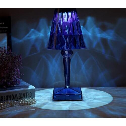 Italian Kartell Battery Table Lamp USB Touch Sensor Desk Lamp Bar Light Decor Restaurant Romantic Nightlight Fixture Bed Lamp