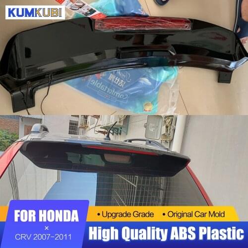 KUMIKUBI For Honda CRV CR-V 2007-2011 With LED Light Black Spoiler High Quality ABS Material Car Rear Wing Primer Color Spoiler