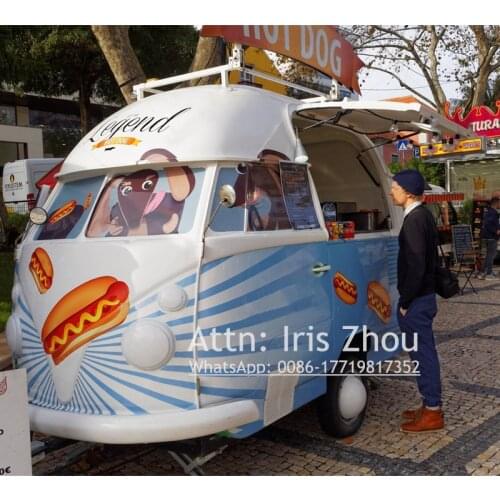 Retro mobile food truck carts food van crepe cart food sale of sandwich kiosk electric tuk tuk