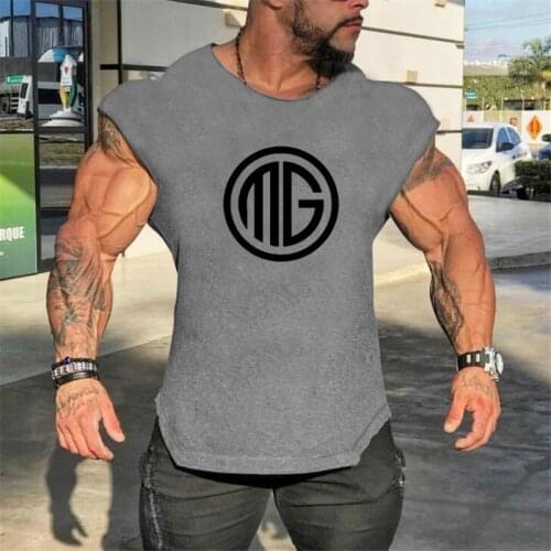 Mens Compression Sleeveless Tight Shirt Fitness Moisture Wicking Workout Vest Muscle Tank Top Solid Cotton Clothing