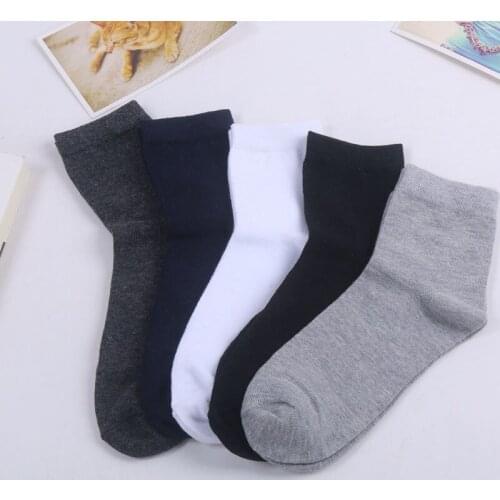 Crew Socks Man Cotton Business Solid Color Black Grey Breathable Autumn Winter New Brand 10 Pcs=5 Pairs Quality Male Sokken
