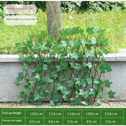 2021 New Simulation fence outdoor wooden fence decoration fence artificial plant green leaf garden outdoor telescopic fence