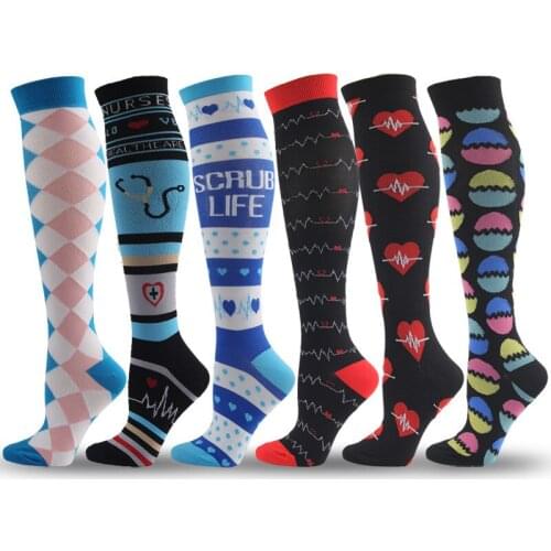 2021 Novel Funny Compressive Stockings Nurse Men Women Cycling Sports Football Anti-Fatigue Pain Relief Nylon Stockings Gifts