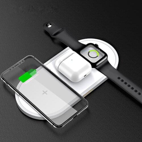 New Qi Wireless Charger Stand For iPhone 12 X XS Wireless Charger 3in1 for Apple Watch Airpods Pro 10W Fast Charger For Samsung