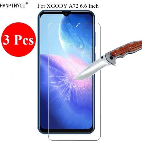 3 Pcs/Lot New 9H 2.5D Tempered Glass Screen Protector For XGODY A72 6.6" Protective Film + Clean Tools