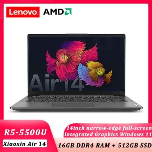 Lenovo laptop Air 14 Xiaoxin New 2021 AMD Ryzen5 5500U 16GB 512GB 14 inch Discrete graphics IPS screen notebook ultraslim laptop