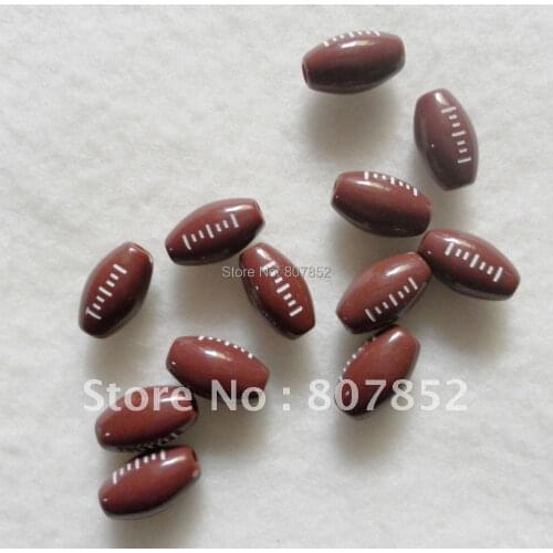 Wholesale) DHL Free 1300pcs 9*16mm Sports Bead Baseball Bead American Football