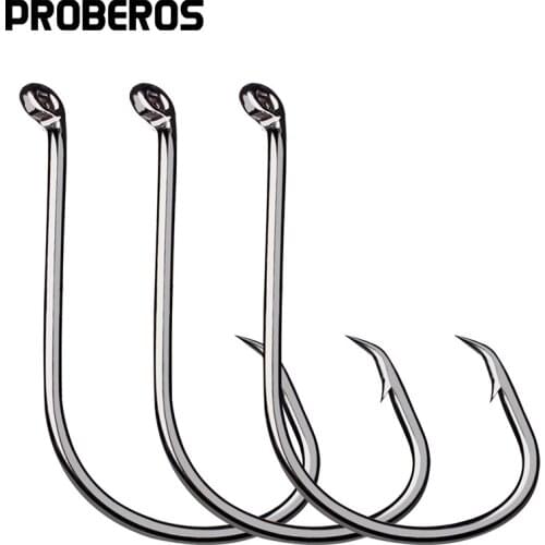 PROBEROS Fishing Hooks Size 1-8/0 High Carbon Steel Hooks 1000pc/lot Black Fishing Jig Hooks