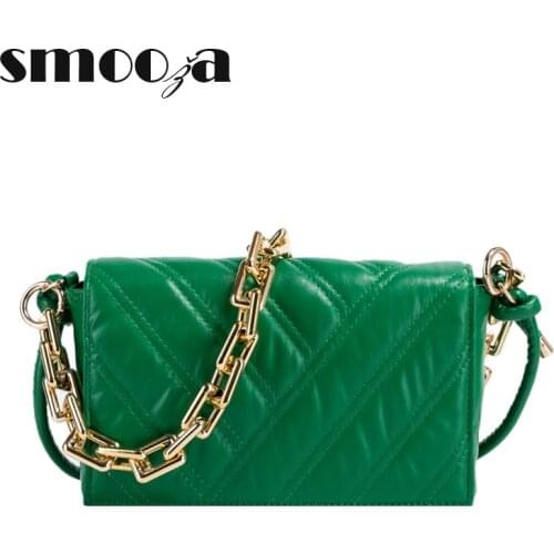 SMOOZA Branded Womens Shoulder Bags 2020 Thick Chain Quilted Crossbody Bag Purses And Handbag Women Clutch Bags Ladies Hand Bag