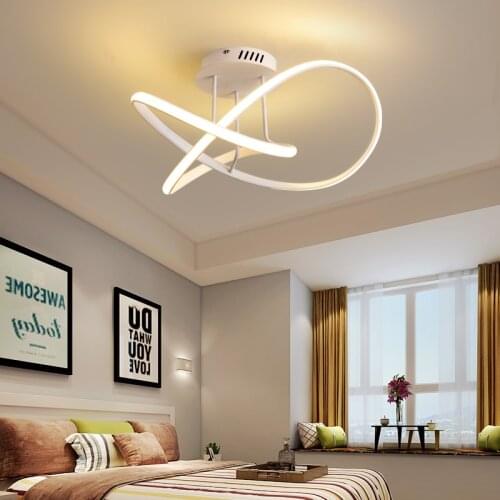 Modern Led Ceiling Lamp For Bedroom Study Living Room Kitchen Home Decor White Chandelier With Remote Control Light Fixture