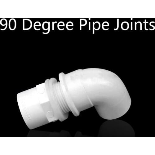 Heavy Duty Aquarium Elbow Bulkhead Connector 20 25 32mm PVC 90 Degree Pipe Joints Fish Tank Pond Outlet Drain Fitting 1 Pcs