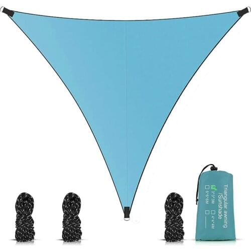 Triangle Sun Shade Sail 4x4x4m, Waterproof Awning UV Block Sunscreen Canopy for Outdoor Patio Garden Lawn Pergola Decking Blue