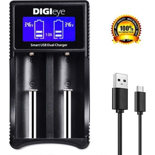 LCD Universal USB Battery Charger for Li-ion 18650 22650 26650 18490 16340(RCR123)10440 14500/ Ni-MH AA AAA Batteries