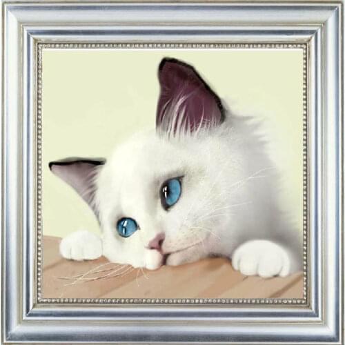 Needlework,DIY Cross stitch,Sets For Embroidery kits,Lovely blue cat animal Pattern Cross-Stitch painting home decor gift