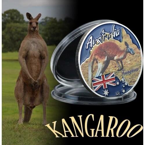 WR Australian Silver Coin 999.9 Silver Plated Kangaroo Commemorative Souvenir Coins Endangered Cute Animal Art Ornament