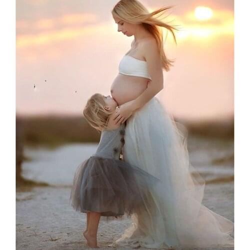 Boho 2017 Long Tulle Skirt For Women Maternity Pregnant Female Tutu Skirts For Women To Shoot Custom Made Pregancy Women Bottom
