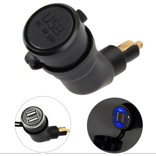 5V 3.3A Moto Charger Dual USB Power Adapter For BMW Hella Motorcycle Cigarette Lighter Adapter With Socket Plug Cover For iPhone