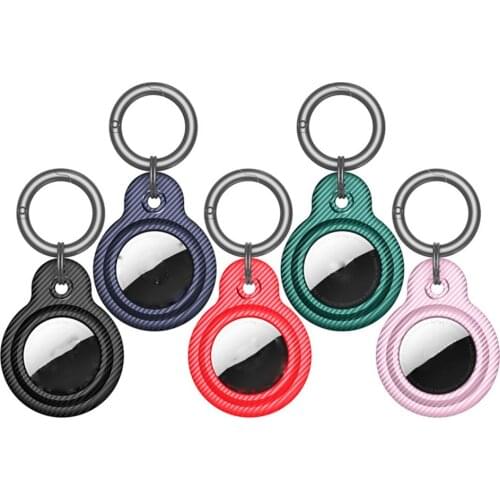 Protective Sleeve Carbon Tracker Fiber Pattern TPU Cover Case for Air Tags Tracker