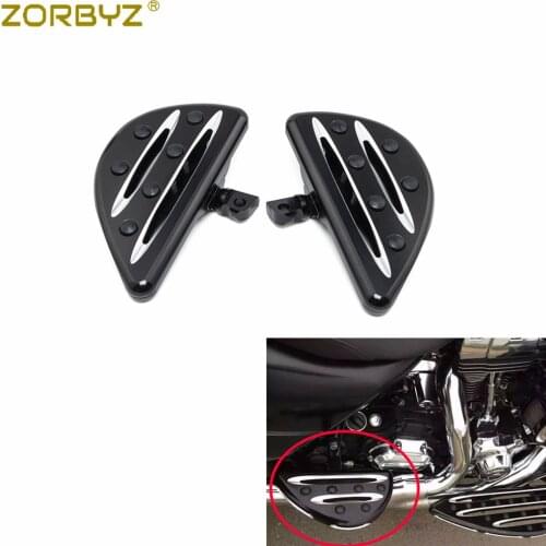 ZORBYZ Motorcycle Black CNC Edge Cut Rear Passenger Stretched Floor Boards Footrest For Harley 1986-2015