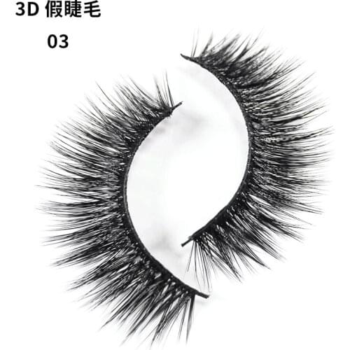1 Pairs Real Mink Fake eyelashes 3D Natural False Eyelashes Mink Lashes Soft Eyelash Extension Makeup tool Top sale 03
