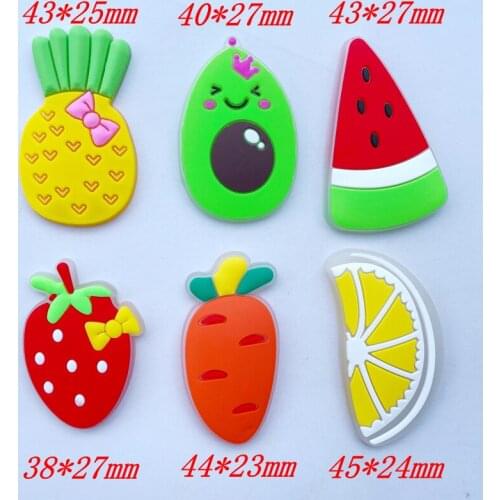 12 New Soft Plastic Cartoon Fruit Flat Shoes DIY Crafts Scrapbook Hair Bow Center Kawaii Accessories Embellishment A68
