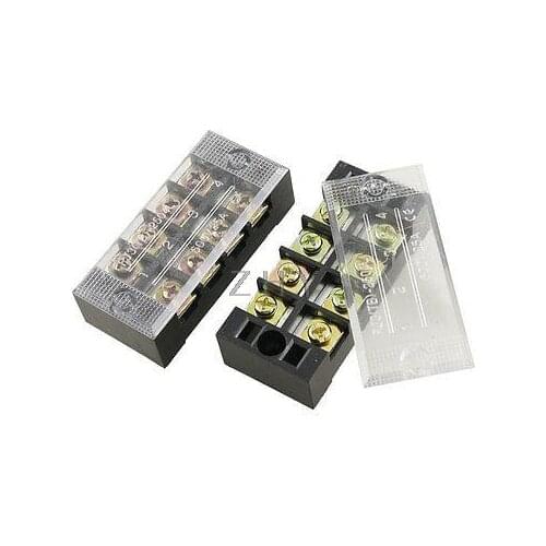 2 Pcs 25A Plastic Housing 4 Position Wire Connector Barrier Terminal Block
