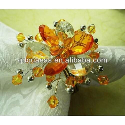 Napkin rings acrylic wholesale, wedding decoration napkin holder in orange color
