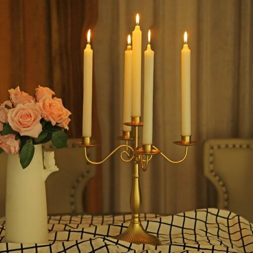Archaize Candlestick 3/5 Arms Metal Pillar Candle Holders Silver/Gold/Bronze/Black Wedding Decoration Stand Home Decor Candelabr
