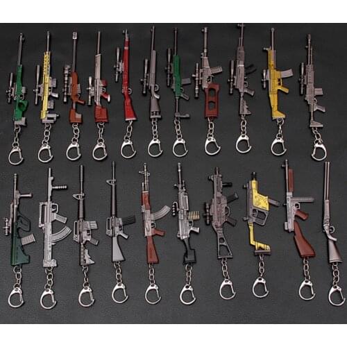 100pcs/lot New Color PUBG Weapon Model 98K Gun 3 Level Helmet Pan Vest Keychain Battlegrounds Awmakm Keyring Key Chain Mixorder