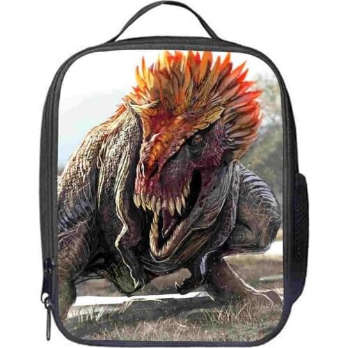 Children fashion 3D dinosaur printing lunch bag thermal insulated bag travel casual insulated picnic bag thermo food for kids
