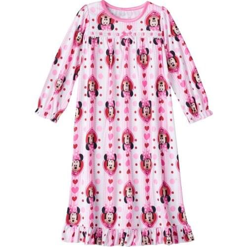 Fadket Girls Home Clothes Princess Nightgown Sleepwear Short Sleeve Cartoon Pajamas for Girls Children Kids