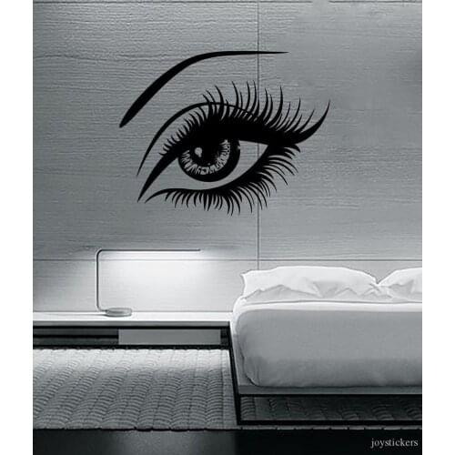 Hot Big Eye Lashes Vinly Wall Stickers Sexy Beautiful Female Eye Wall Decal Decor Home Wall Mural Home Design Art Sticker joy326