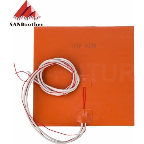 Silicone Heated Bed Heating Pad Waterproof 220/300x300/310/235/400 mm 12V/220/110 V for 3D printer Ender-3 cr10 Parts hot bed