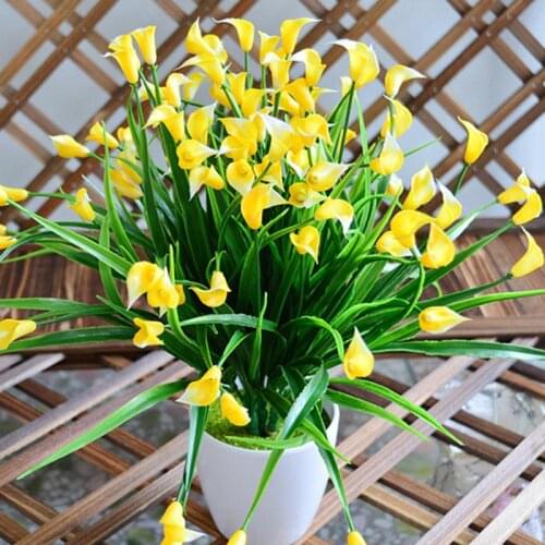 Artificial Flower Lily Cute Plastic Flower Artificial Plant Branch Artificial Flowers Bouquet For Decoration искусственные цветы