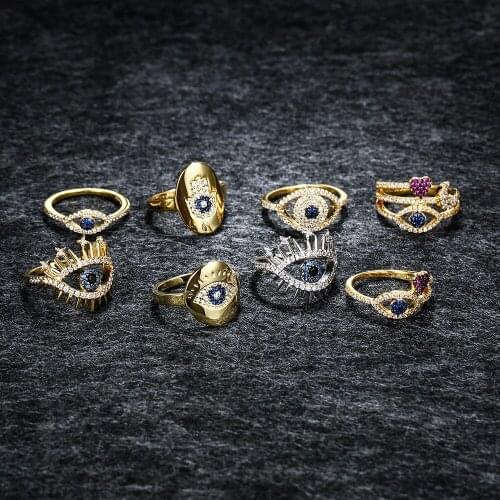 LIDU High Quality 925 Silver Devils Eye Ring Personalized Elegant Monaco Jewelry Gift For Your Girlfriend