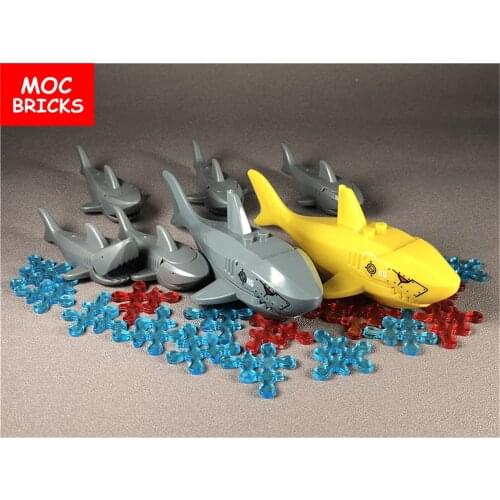 The underwater world Fish Crab Dolphin Ghost Zombie Shark Whale Octopus Educational Building Blocks DIY Toys Kids toys gifts