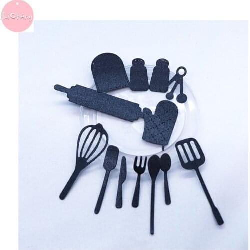 Kitchenware Slimline Cutting Dies Scrapbooking Craft Stencils Embossing Folder Mold Clear Stamps and Dies Card Making